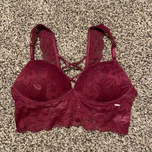 Victoria’s Secret/ PINK deep red lace bralette